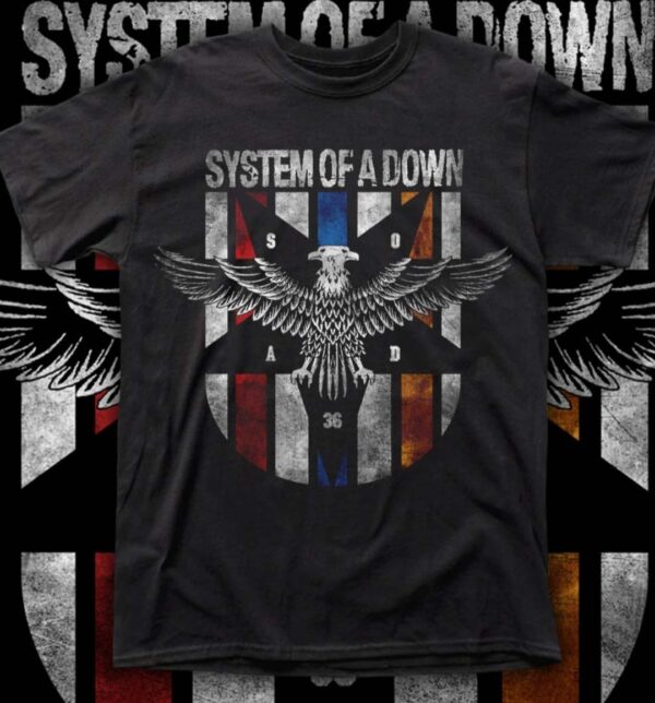 Polera System of a Down Eagle Shield